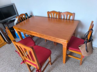 Conjunto comedor provenzal madera
