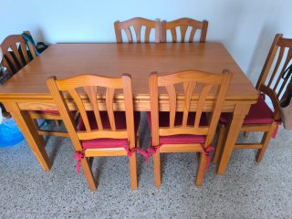 Conjunto comedor provenzal madera