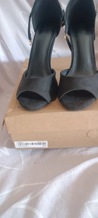 Sandali neri tacco 12 cm spuntati