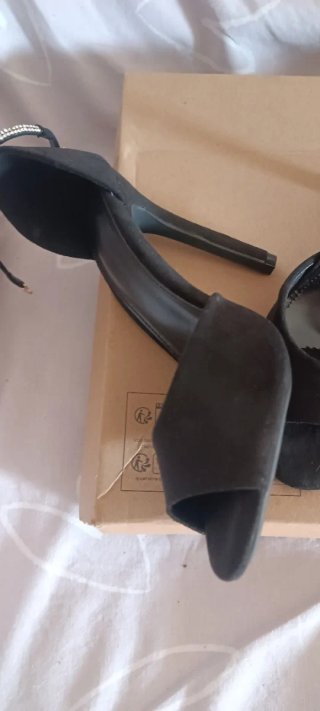 Sandali neri tacco 12 cm spuntati