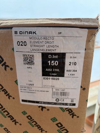 Tubo Chimenea DINAK Acero Inoxidable