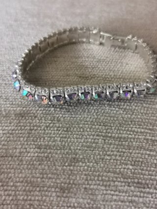 Pulsera Plata Laminada Brillantes Iridiscentes