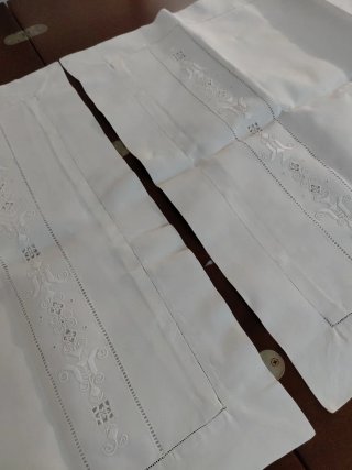 Coppia federe lino fatte a mano cm86x62 l'uno