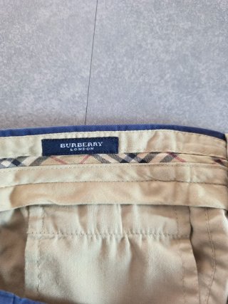 Pantaloni Chino Burberry Uomo Blu Navy Taglia 52
