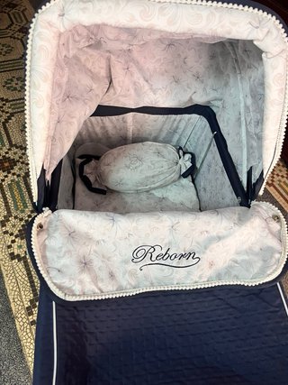 Carrello per bambole Reborn blu