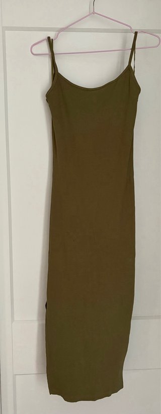 Vestido midi AMISU verde militar talla M