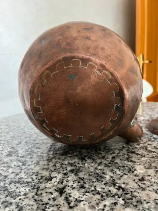 Antica Teiera in Rame Massiccia | Buono Stato