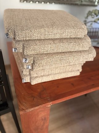 6 Sillas Comedor Madera Tapizado Beige