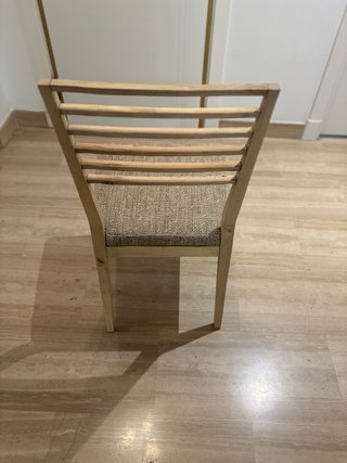 6 Sillas Comedor Madera Tapizado Beige