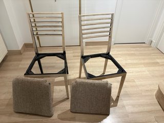 6 Sillas Comedor Madera Tapizado Beige