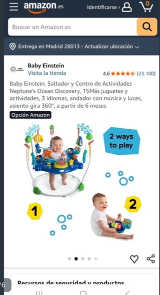 Saltador para bebé temática marina