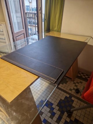 Escritorio, Silla, Lámpara Ikea y protector mesa