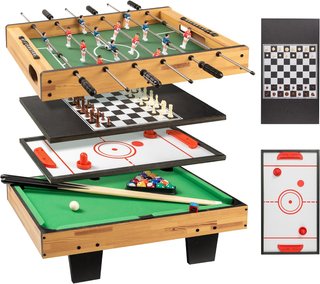 Mesa multijuegos 4 en 1: futbolín, billar, hockey