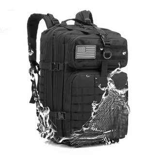 Mochila Táctica 50L Negra + 2 Parches