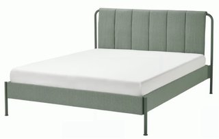 Cama tapizada verde Ikea TÄLLÅSEN 160x200