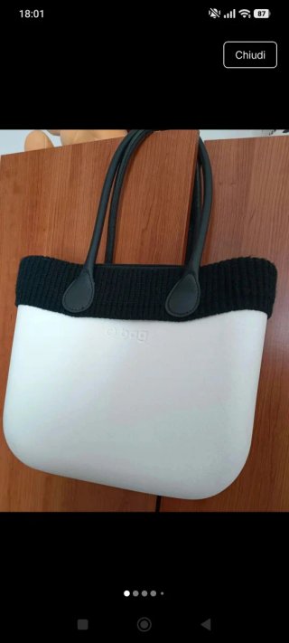 Borsa O bag bianca e nera