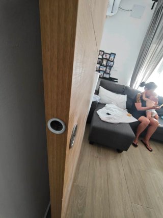Puerta corredera maciza 2,13 x 0,82