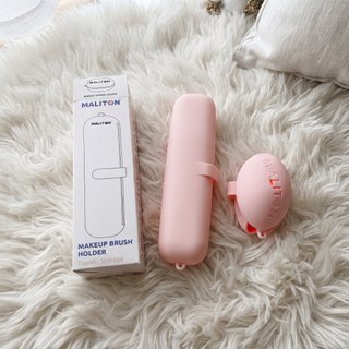 Estuche Silicona Maliton Brochas Maquillaje Rosa