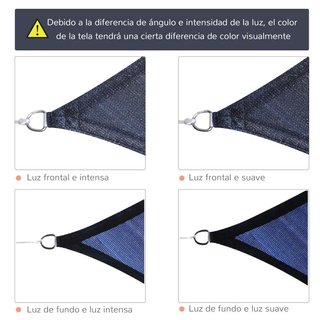Toldo Vela 4x6 Anti UV Azul con Anillas Inox