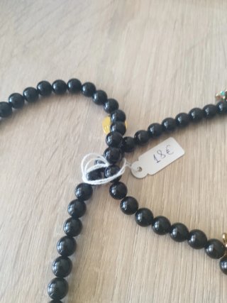 Collar perlas negras