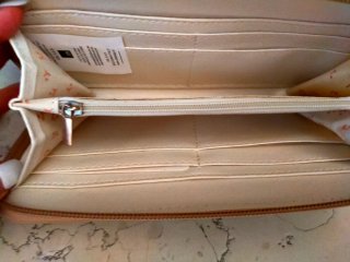 Portafoglio Naj-Oleari Beige con Dettagli Oro