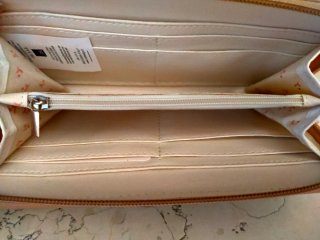 Portafoglio Naj-Oleari Beige con Dettagli Oro