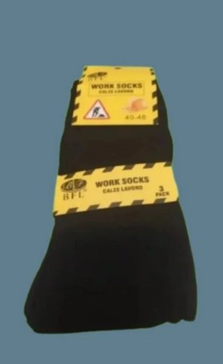 Pack 6 Pares Calcetines Trabajo Hombre Negro