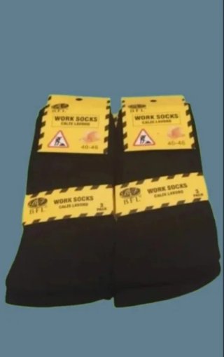 Pack 6 Pares Calcetines Trabajo Hombre Negro
