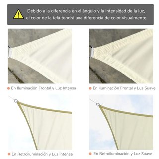 Toldo Vela Rectangular 6x4 Anti UV Color Beige