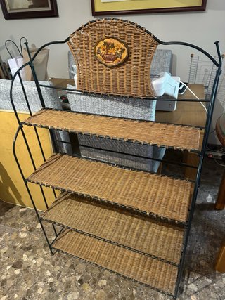 Estantería Forja y Mimbre Marrón