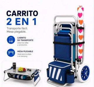 Carrito Plegable Playa con Ruedas