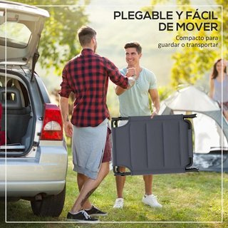 Tumbona Jardín Toldo Reclinable Gris 4 Niveles