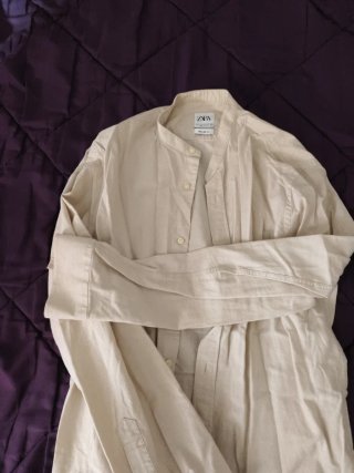 Camisa Zara beige hombre