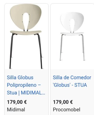 Silla  Globus, blanca de madera moldeada y acero i