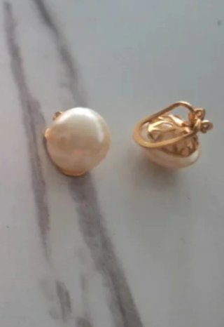 Lote 2 pares pendientes perla