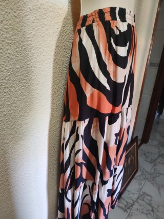 Falda larga estampada talla única