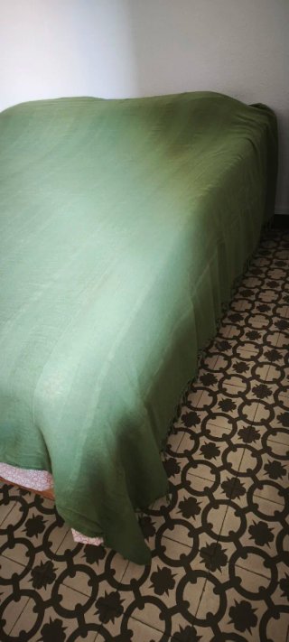Manta verde algodón 3x2m