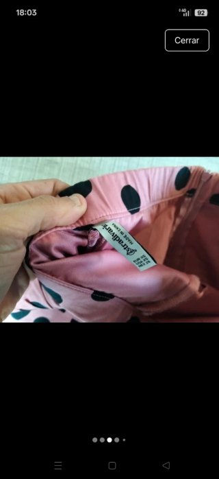 Falda Stradivarius lunares rosa T.XS