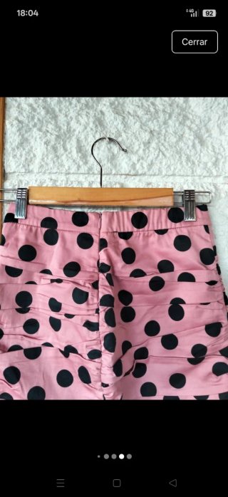 Falda Stradivarius lunares rosa T.XS