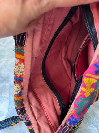 Bolso étnico bordado multicolor