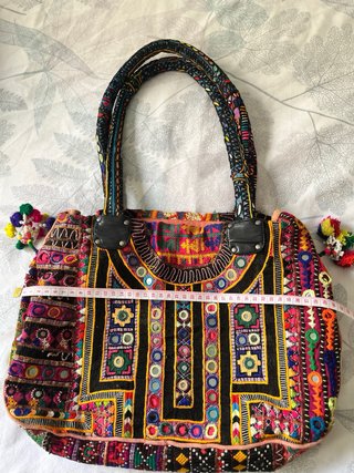 Bolso étnico bordado multicolor