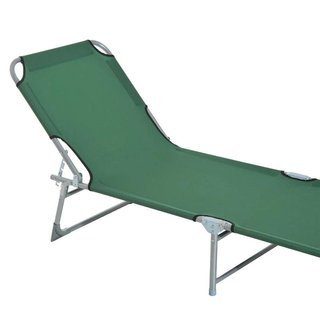 Cama Camping Plegable 4 Posiciones Ajustable Verde
