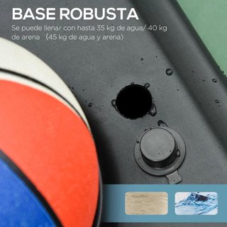 Canasta Baloncesto 160-210cm con Ruedas Negra
