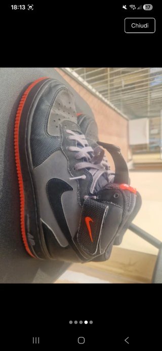 Nike Air Force One Bambino Nero Arancio