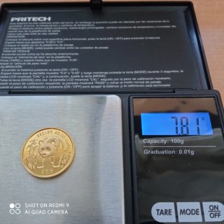 Moneda Oro Panda año 1986 P.