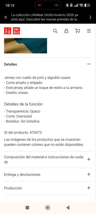 Jersey Polo Uniqlo Rayas Talla L