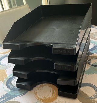 Bandejas Portapapeles Negras Apilables