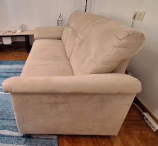 Sofá 3 plazas beige ante