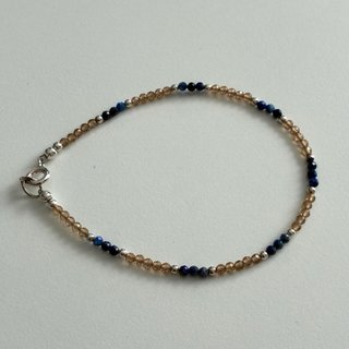 Pulsera Lapislazuli y Turmalina con plata