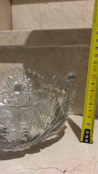 FRUTERO DE CRISTAL TALLADO TRANSPARENTE